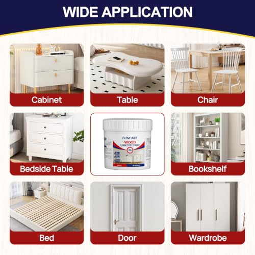 Boncart Wood Furniture Paint Kit - color: White, size: 20 Fl Oz (Pack of 1)