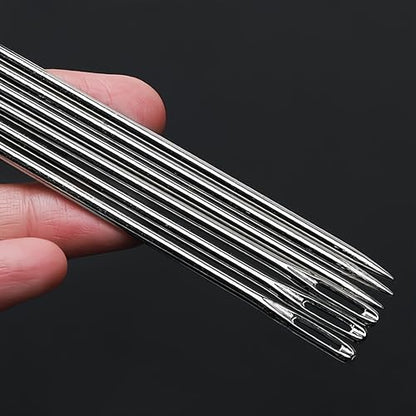 Ourhommie 6-Inch Long Upholsterer Needle Large Eye Hand Sewing Needles