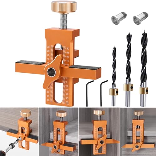 Cabinet Door Installation Jig, 2-in-1 Mounting Tool, Orange - color: Orange
