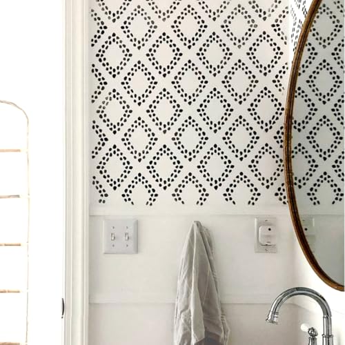 STENCILIT Diamonds Large Wall Stencil for Painting - 24x39in Stencil