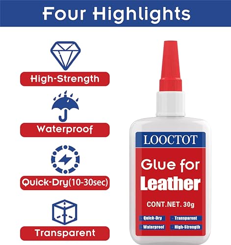 30g Leather Glue,Super Instant Glue for Purses Sofas Furniture Leathercraft - style: Leather Glue