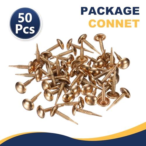 uxcell 50Pcs Upholstery Nails, 6x13.5mm Upholstery Tacks Furniture Tacks - color: Light Gold, size: 6x13.5mm