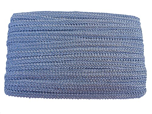 3/8 Inch Gimp Braid Trim 50 Yards for Upholstery Costume DIY Crafts (1314 Silver) - color: Silver