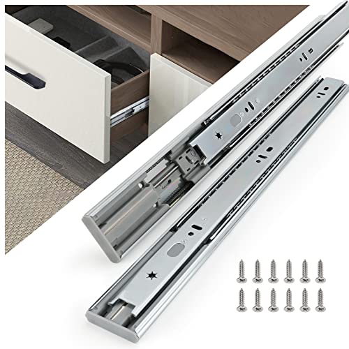 homdiy 5 Pairs Soft Close Drawer Slides 20 Inch,Heavy Duty Side Mount Rails - color: Silver, size: 20 Inch