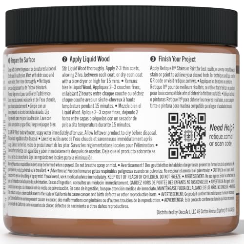Retique It Liquid Wood - Dark Wood Pint - Paint and Stain It - Stainable Fiber Paint - Put a Fresh Coat on It (16 Fl Oz) - color: 3 Dark Wood, size: 16 Fl Oz (Pack of 1)
