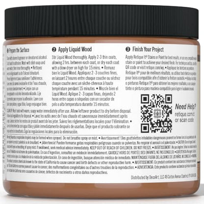 Retique It Liquid Wood - Dark Wood Pint - Paint and Stain It - Stainable Fiber Paint - Put a Fresh Coat on It (16 Fl Oz) - color: 3 Dark Wood, size: 16 Fl Oz (Pack of 1)