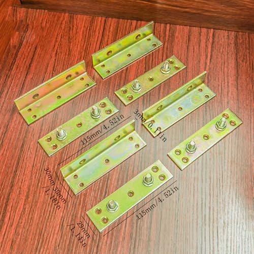 Bed Rail Brackets Bed Frame Hardware Gold - color: Gold, size: Medium