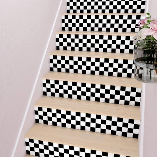 Decotalk Checkered Peel and Stick Wallpaper for Kitchen Backsplash Wall Paper Black and White Checkerboard Decor for Wall Cabinets Bathroom Removable Contact Paper Checkered Stick on Tile 120x12 Inch - size: 12" x 120"