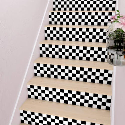 Decotalk Checkered Peel and Stick Wallpaper for Kitchen Backsplash Wall Paper Black and White Checkerboard Decor for Wall Cabinets Bathroom Removable Contact Paper Checkered Stick on Tile 120x12 Inch - size: 12" x 120"