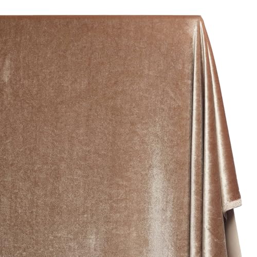 Stretch Velvet Fabric 60 Inch Polyester Spandex By The Yard for Sewing Apparel & Upholstery - Champagne (1 Yard) - color: Champagne, size: 1 Yard
