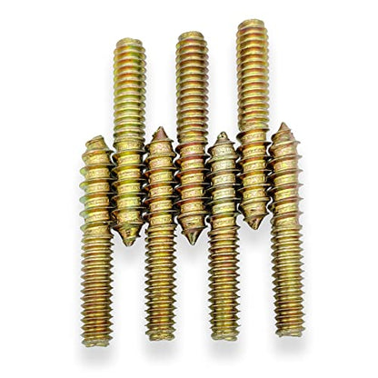 12 Pack 1/4-20 x 1-1/2 Inch Hanger Bolts 1/4-20" Double Headed Bolts 1/4 Wood Dowel Screw Self-Tapping Screw Hanger Bolts for Furniture Double Head Threaded Rods Bolt 37mm Length - size: 1/4-20"x1-1/2"-12PCS