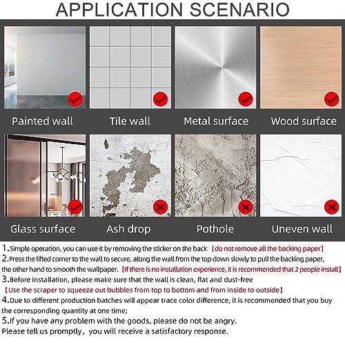 Grey Wallpaper Self Adhesive Peel and Stick Wall Pattern for Living Room - color: Dark Gray, size: 15.7" x 236.2"