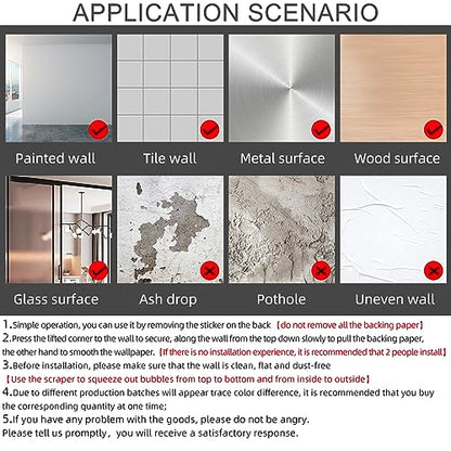 practicalWs (15.7" x 393.7") Grey Wallpaper Self Adhesive Peel and Stick - color: Dark Gray, size: 15.7" x 393.7"