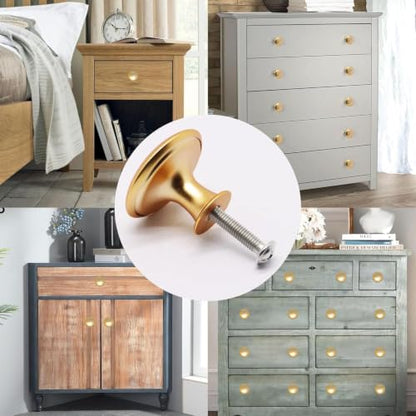 32 Pcs Champagne Cabinet Knobs, Round Dresser Knob Kitchen Drawer Knobs, Single Hole Cupboard Door Knob Dresser Drawer Pulls Handles (Champagne) - color: Champagne, size: 32 Pack