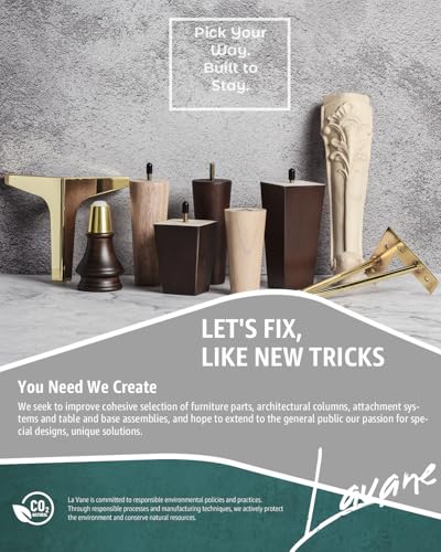 La Vane 12 inch / 30cm Solid Wood Furniture Legs - Tapered Replacement Feet with 5/16 inch Thread & Mounting Plates - Set of 4 for Sofa, Couch, Cabinet, Ottoman - color: Tapered, size: 4PCS - 12" / 30cm