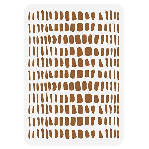 FINGERINSPIRE Geometric Spots Plastic Crocodile Skin Art Stencil Templates 11.7x8.3 Inch Irregular Square Shape for Wall, Tile, Furniture