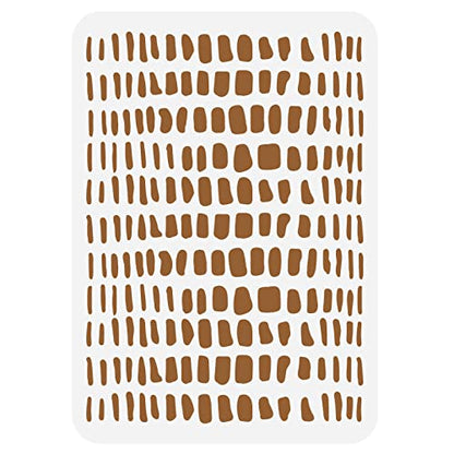 FINGERINSPIRE Geometric Spots Plastic Crocodile Skin Art Stencil Templates 11.7x8.3 Inch Irregular Square Shape for Wall, Tile, Furniture