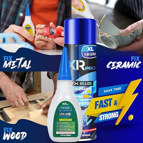 ixirpro CA Glue with Activator, Medium, 1.75oz + 16.9oz Kit - size: 1 Pack