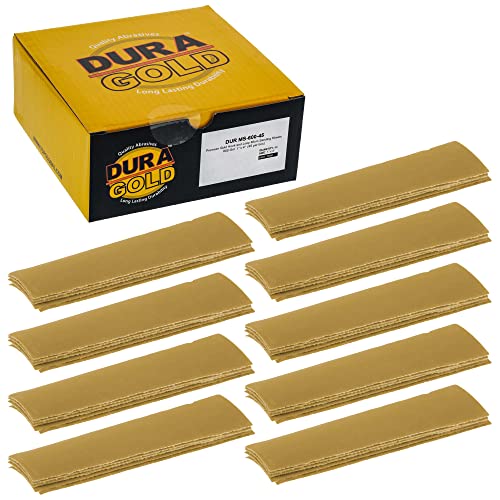 Dura-Gold Premium 1" x 4" Gold Sandpaper Micro Sheets, 600 Grit (Box of 45) - style: 600 Grit