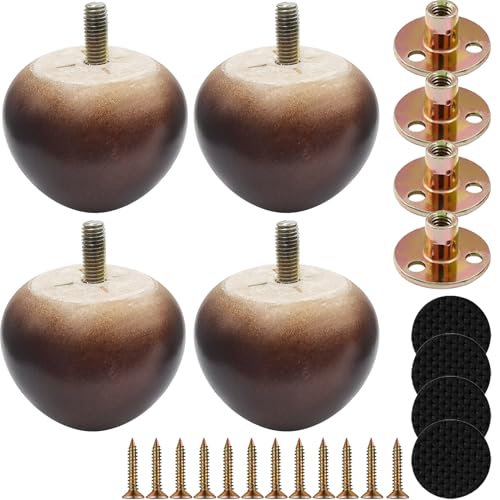 2 Inch Wooden Furniture Legs Solid Wood Sofa Furniture Replacement Legs, Cabinet Legs/Desk/Bookcase Feet DIY, with Mounting Plate & Screws Set of 4 (2 inch) - size: 2 inch Oak