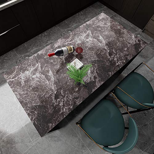 Livelynine 36 Inch Kitchen Countertop Contact Paper Waterproof Dark Marble Contact Paper for Countertops Peel and Stick Wallpaper Bathroom Counter Top Vinyl Wrap Laminate Desk Table Cover Removable - color: Dark marble, size: 36" x 197"