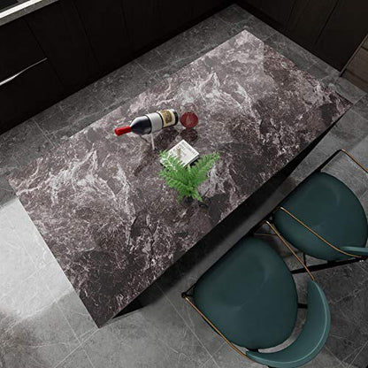 Livelynine 36 Inch Kitchen Countertop Contact Paper Waterproof Dark Marble Contact Paper for Countertops Peel and Stick Wallpaper Bathroom Counter Top Vinyl Wrap Laminate Desk Table Cover Removable - color: Dark marble, size: 36" x 197"
