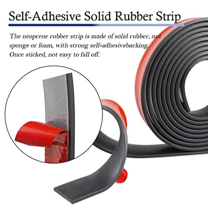 LSGCQ Neoprene Rubber Strips with Adhesive Backing Rubber Sheets - size: 2” Wide x 1/8" Thick x 20' Long