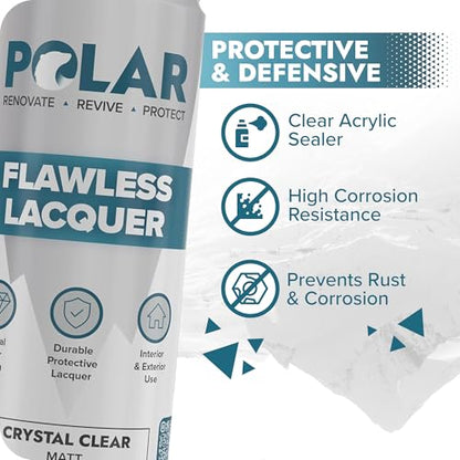 Polar Clear Matte Flawless Lacquer Spray - 2 x 13.5 Fl Oz - color: Clear Matt, size: 13.5 Fl Oz (Pack of 2)