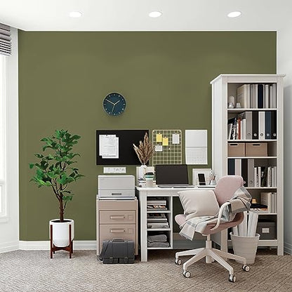 Glidden Total Interior Wall Paint & Primer All-in-One, Gratefully Grass/Green, Flat, 1 Gallon - color: Gratefully Grass, size: 128 Fl Oz (Pack of 1)