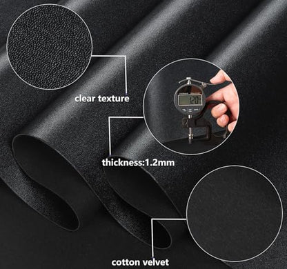 CDY Marine Vinyl Faux Leather: Soft Waterproof Faux Leather Fabric 54"x 36" - color: Black