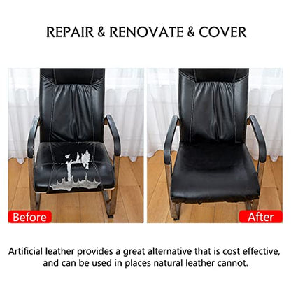 Marine Vinyl Fabric,Upholstery Vinyl,Faux Leather for Boat Furniture Car - color: Black, size: 54inch x 150inch
