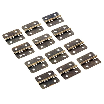 dophee 12pcs Bronze Mini Butt Hinges Connectors with Screws, 0.73"x0.63"