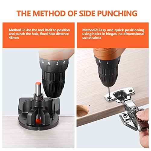 Adoles 35mm Concealed Door Hinge, Accurate Locking Cabinet Hinge, Aluminum Alloy DIY Pocket Hole Jig, 2 Retaining Clips, Adjustable Quick Punch Cabinet Hardware