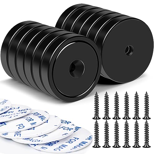 LOVIMAG Magnets 110 LBS Heavy Duty Neodymium Strong Magnet 12 Pack - color: Black, size: 1.26in