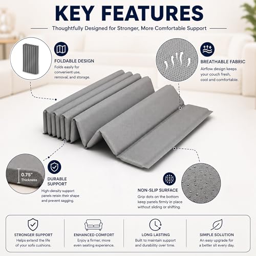 Greaton, Heavy Duty Couch Support Board, 24" x 78" Extra Thick Wood Base to Fix Sagging Seats, Reinforced Under Cushion Panel for Sofas, Chairs & Loveseats, Furniture Seat Saver, Easy Installation - size: Deep XL Sofa