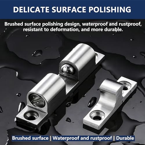 4PCS 60mm Solid Brass Adjustable-Tension Double Roller Catch, Heavy Duty Cabinet Latch Hardware for Closet Cupboard Wardrobe French Doors, Silver Finish - size: 60mm
