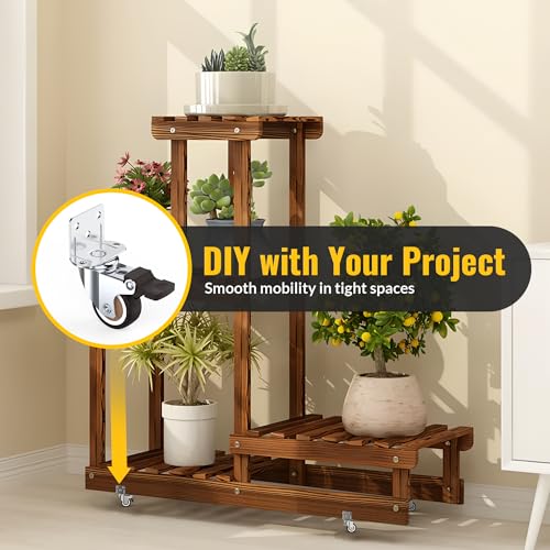 Side Mount Casters Wheels 1.25Inch with Heavy Duty Thickened L-Shaped Plate
