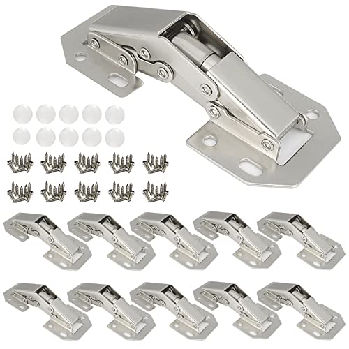 10-Pack Hidden Hinges for Cabinet Doors Frameless Cabinet Hinges Concealed Surface Mount Cabinet Hinges - size: 10 Pack