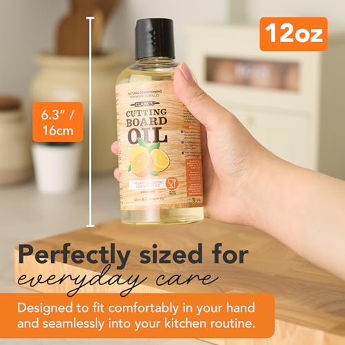Cutting Board Oil 12 oz, Food Grade Mineral Oil Added Orange Lemon Scent - style: Orange & Lemon Scent - 12 Oz (Most Popular)