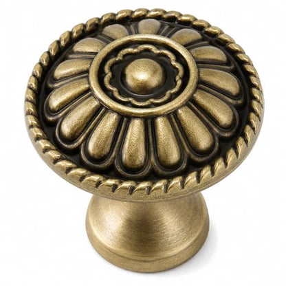 trust4care 4-Pack Antique Brass Kitchen Cabinet Knobs Vintage Drawer Pulls