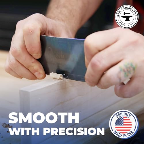 DFM Tool Works Rectangle Card Scraper - Precision Cabinet Multi-use Scraper for Woodworking, Wood Fine Finishers, Glue Scraper, Quality Handcrafted Card Shaping Tool - Made in USA, 1 Quantity - Blue - size: 0.032" x 2.5" x 5"
