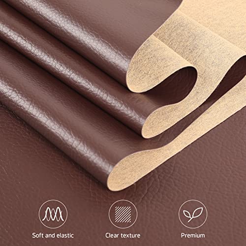 Marine Vinyl Upholstery Faux Leather Fabric, 1 YD Chocolate Brown - color: Chocolate Brown, size: 1 Yard 55" x 36" (Pre-cut)