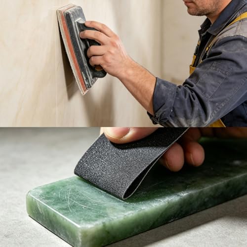 42Pcs Sandpaper Assortment,120/220/400/600/800/1000/2000 Grit, 9 x 3.6 Inch, Wet Dry Sand Paper, Silicon Carbide Grit Material, Suitable for Sanding and Polishing Wood, Metal, Stone, Walls