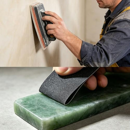42Pcs Sandpaper Assortment,120/220/400/600/800/1000/2000 Grit, 9 x 3.6 Inch, Wet Dry Sand Paper, Silicon Carbide Grit Material, Suitable for Sanding and Polishing Wood, Metal, Stone, Walls