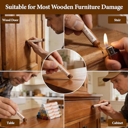 Wood Filler Sticks & Wax Repair Crayons - Fix Scratches, Scuffs & Holes - color: 16 Color