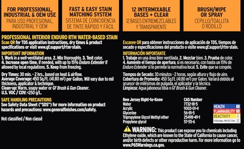 General Finishes Enduro RTM Water Based Wood Stain, 1 Gallon, Tavern Brown - color: Tavern Brown, size: 1 Gallon