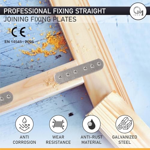 20 Pack Straight Flat Metal Connector Plates (3.15" x 0.63") Galvanized Steel Repair & Joining Brackets for Shelves, Furniture, Wood Fixing & DIY Projects - size: 3.15" x 0.63" (80 x 16mm)