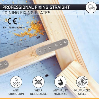 20 Pack Straight Flat Metal Connector Plates (3.15" x 0.63") Galvanized Steel Repair & Joining Brackets for Shelves, Furniture, Wood Fixing & DIY Projects - size: 3.15" x 0.63" (80 x 16mm)