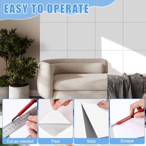 Nuanchu 36 Pcs Peel and Stick Wall Panels, 12x12 Inch, Solid White - color: Solid White