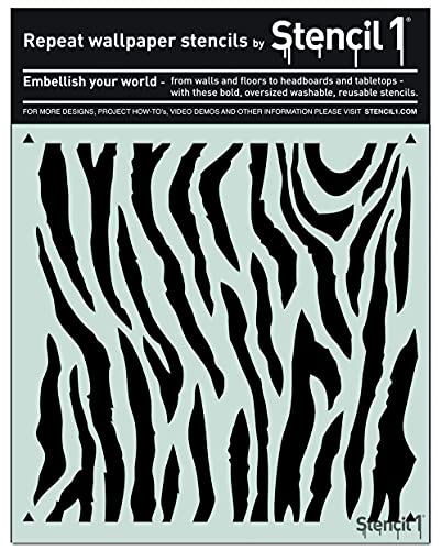 Stencil1 Zebra Pattern Stencil 11" x 11" Safari Animal Wall Decor - color: Zebra Wallpaper Pattern Stencil